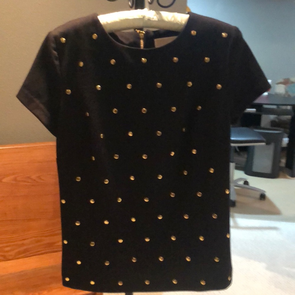 Michael Kors Black Shirt with Gold Studs